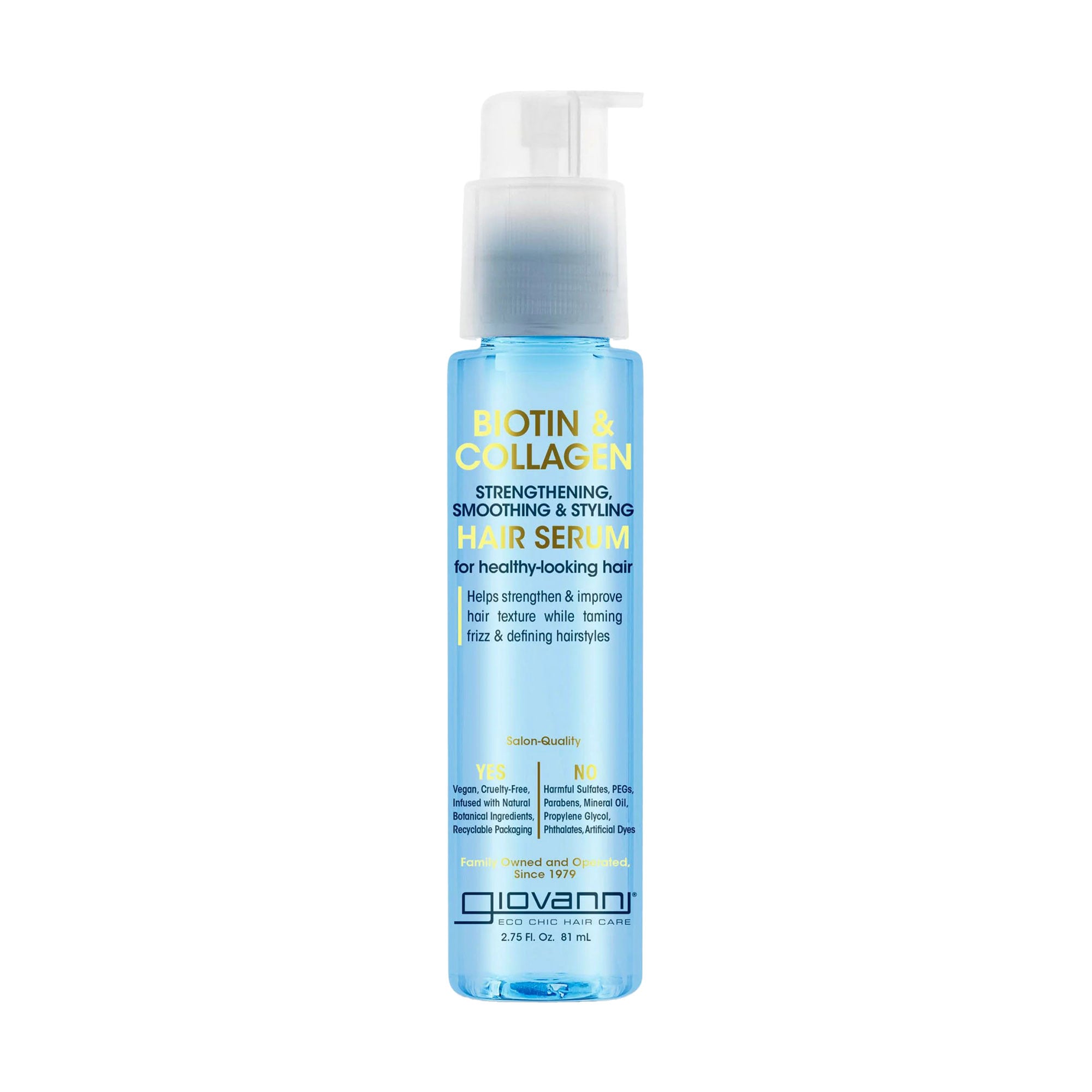 Сироватка для волосся Giovanni Biotin &amp; Collagen Strengthening Smoothing &amp; Styling Hair Serum Біотин та колаген, 81 мл